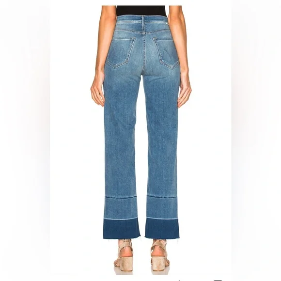 Mother Jeans The Maverick Understudy Birds of Paradise Hi Rise stacked cuffs/Hem - Picture 4 of 16